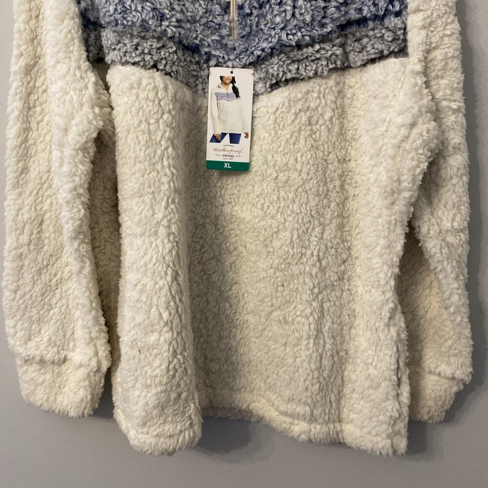 Weatherproof Vintage Ladies Sherpa 1/4 Zip Pullover Jacket SZ X LargeChevron NWT - Picture 3 of 7